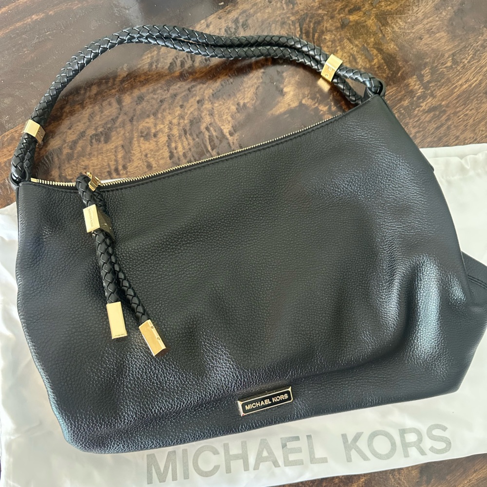 Michael Kors Black and Gold Hobo Bag